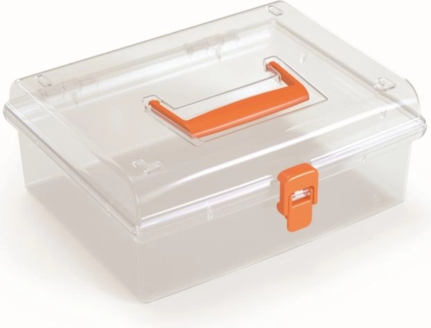Plastist organiseerija läbipaistva kaanega, oranž 245 × 214 × 100 mm