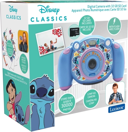 Lexibooki laste HD videokaamera ja fotoaparaat Stitch SD-kaardiga