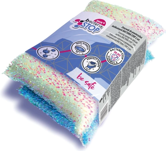 Puhastuskäsnad Bacteria Stop õrnadele pindadele 11,5 × 7 × 3 cm, 2 tk