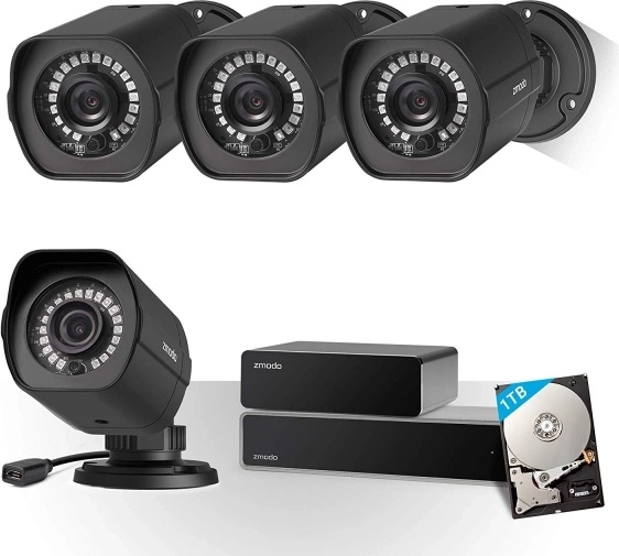 Zmodo 4× 1080p kaamerasüsteemi komplekt NVR-i ja 1 TB kettaga