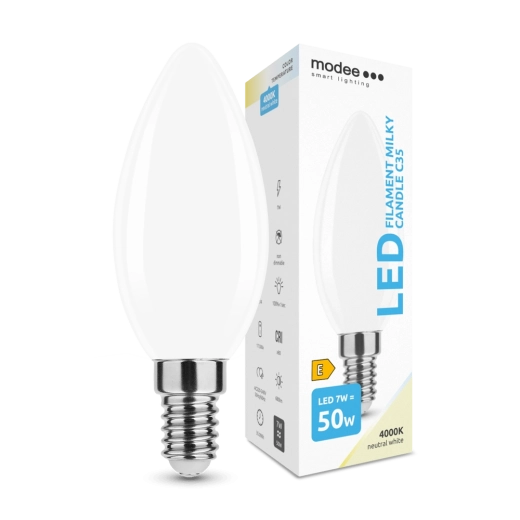 Modee Smart Lighting LED küünlalamp E14 7 W neutraalne valge, mattklaas