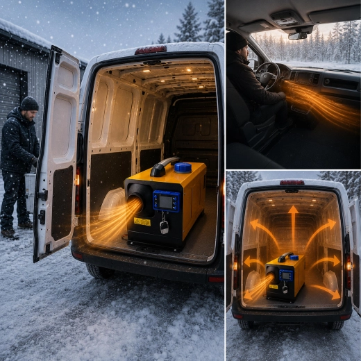 Heating a van and motorhome even in winter conditions