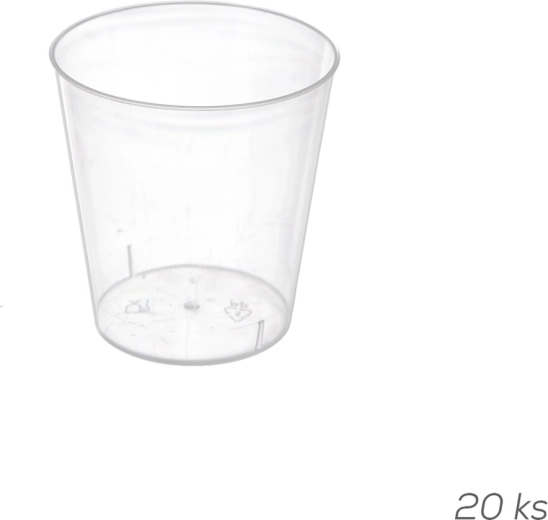 Plastist pitsiklaasid 30 ml, läbipaistvad – 20 tk