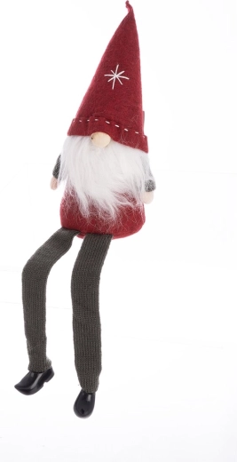 Plush Gnome, Red-Grey, 44 cm
