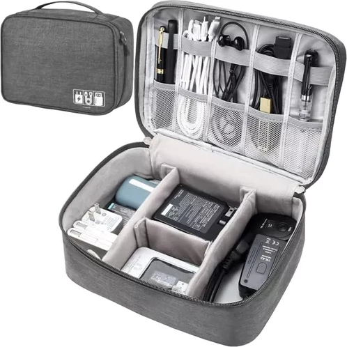 Trizand travel organizer for cables and chargers with handle - 1 piece