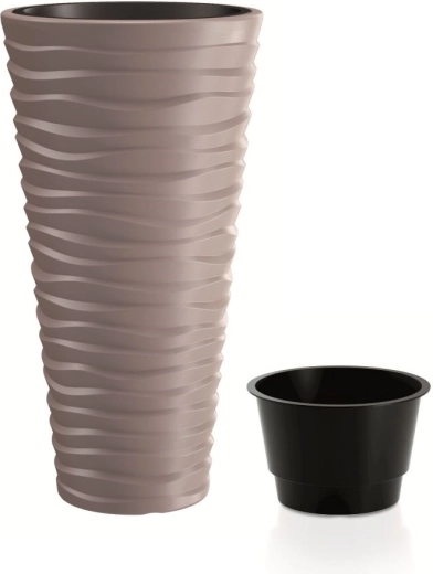 Lillepott Prosperplast Sand Slim mocca 54 l