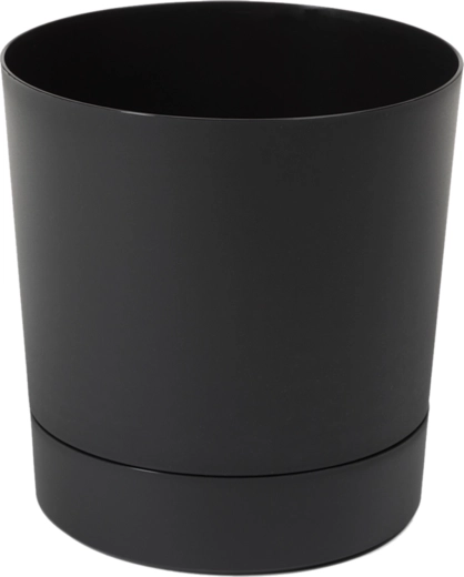 Lillepott koos alusega Aura 32,5 cm must matt