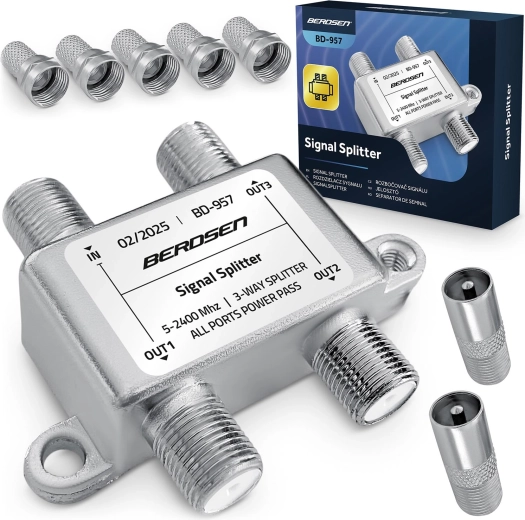 3-suunaline antennisplitter 5–2400 MHz Berdsen