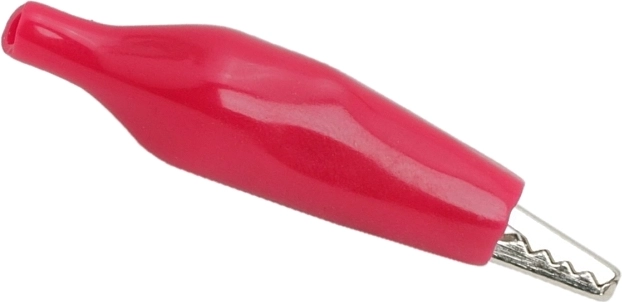 Medium alligator clip with red PVC insulation