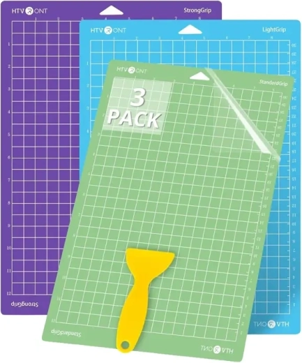 HTVRONT cutting mats 34.8 × 37 cm (3 pcs, different tack levels)