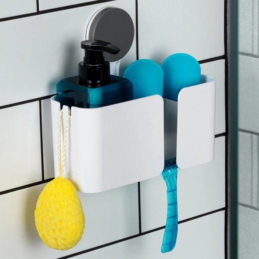 Three compartments and a razor holder
