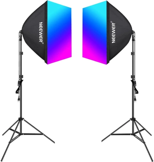 Neewer NK800 komplekt kahe softboksi ja RGB pirnidega