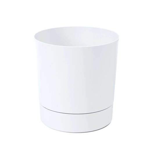Lillepott koos alustaldrikuga Aura 22,5 cm valge