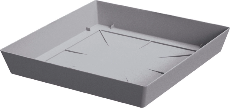 Plastist lillepoti alus LOFLY Square 16,5 cm – hall kivi