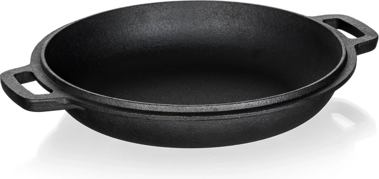 Lid as a pan or shallow roaster