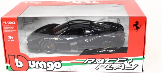 Bburago Ferrari 488 Pista sinine hõbedaste triipudega 1:24