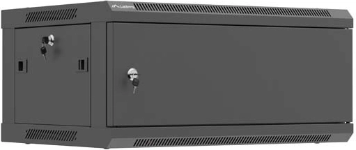Seinale paigaldatav rack-kapp 19" 4U 600 × 450 mm metalluksega, must – LANBERG WF01 (flat pack)
