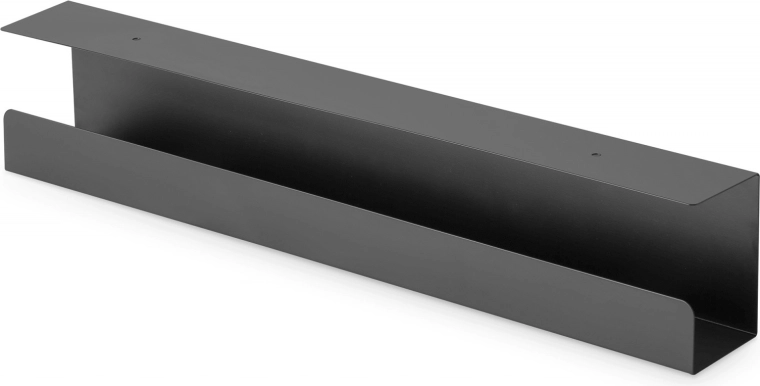 Steel cable tray under desk, 60 cm, black