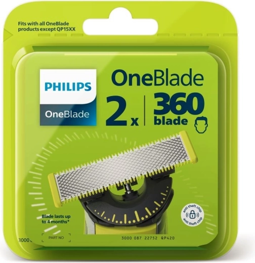 Vahetatavad OneBlade 360 terad QP420/50, 2 tk