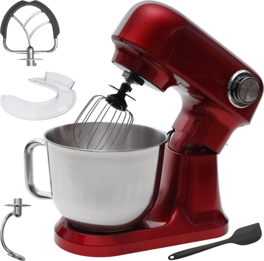 Planetaarne köögikombain Bauerkraft 5 l kausiga, 1500 W, punane