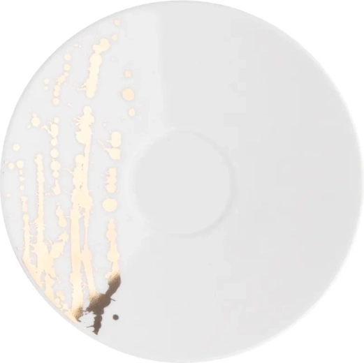 Splendor alustass 16 cm valge kuldse dekooriga