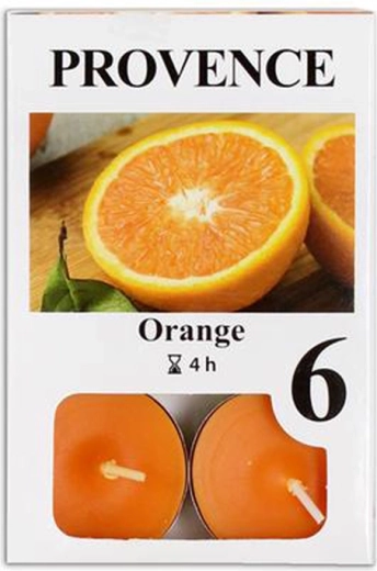 Apelsinilõhnalised teeküünlad, 6 tk