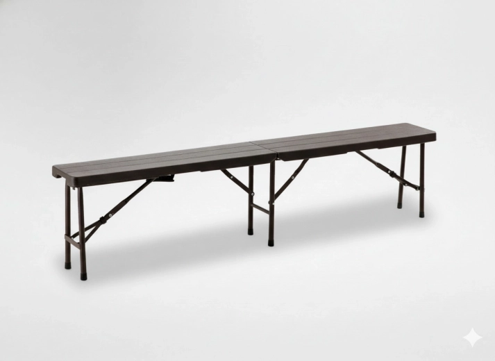 Kokkupandav matkepingike 180 × 25 × 43 cm pruun