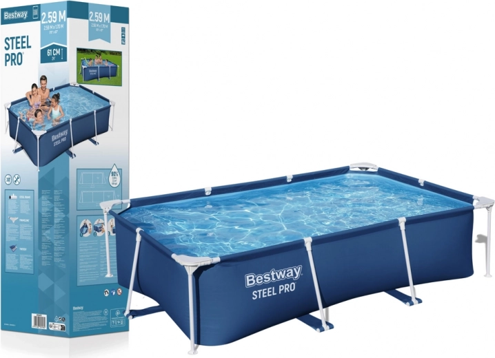 Bestway raamiga bassein STEEL PRO 259 × 170 × 61 cm, 2300 l