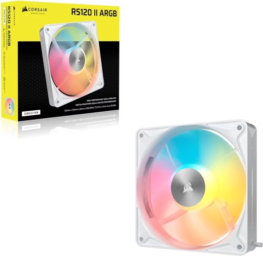 Ventilaator CORSAIR RS120 II ARGB 120 mm, valge