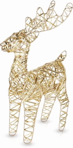 Valgustav kuldne põhjapõder, 25 LED-i, 34 cm