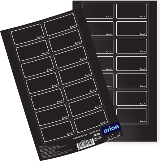 Isekleepuvad sildid purkidele, mustad, 28 tk