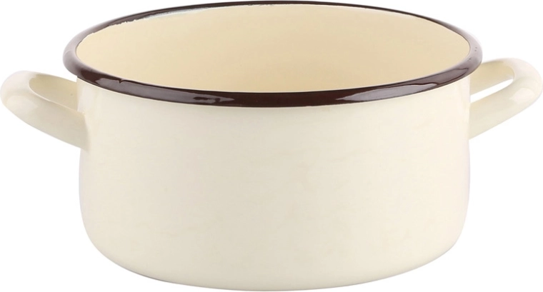 Enamel saucepan Silesia 2.1 l, 18 cm, cream