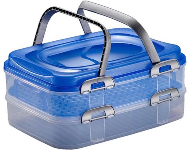 Plastist piknikukarp 2 korrusega 40 × 30 × 18 cm
