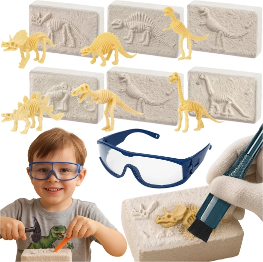 KRUZZEL dinosaur digs 6-in-1 – paleontology set