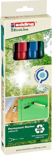 Edding 25 EcoLine püsivmarker, komplekt 4 tk