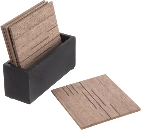 Puidust alused alusega Line (4 tk, 10 × 10 cm)