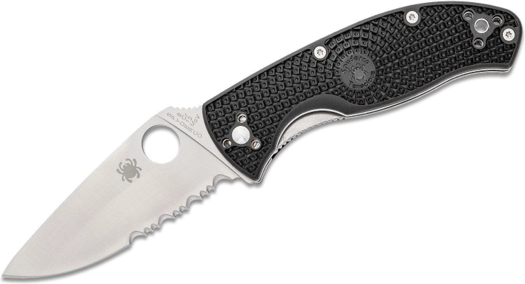 Kokkupandav nuga Spyderco Tenacious Lightweight, osaliselt sakiline tera 8,6 cm, must FRN