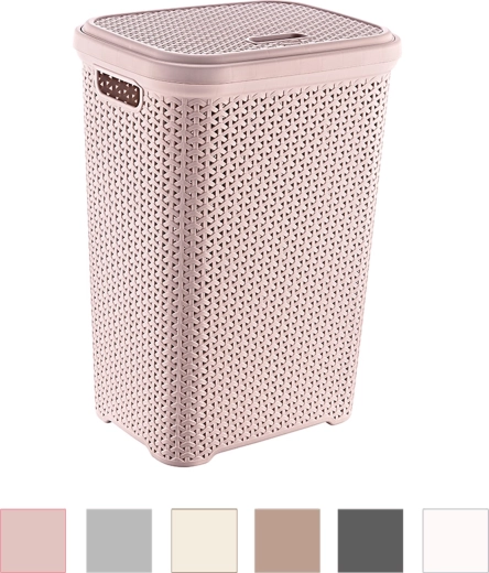 Rotangidisainiga pesukorv kaanega 55 l