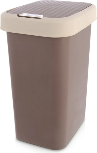 Plastist prügikast 25 l pruun, klapiga kaanega