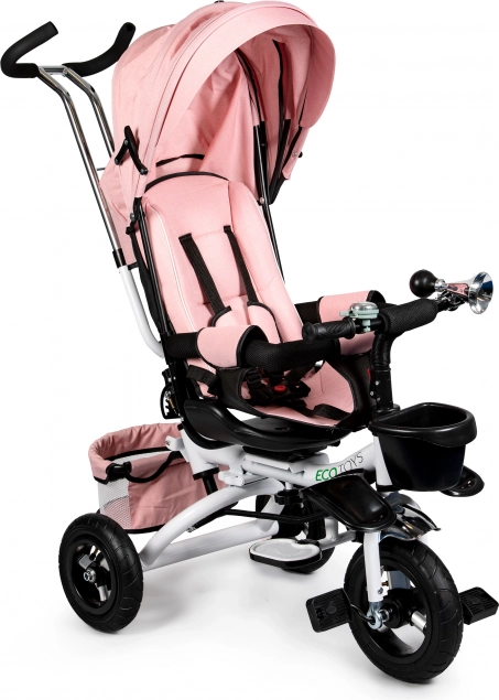 Pööratav kolmerattaline 360° Pink Delux katusega