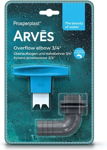 Ülevoolu põlveliitmik 3/4" vihmaveetünnile koos 27 mm käsipuuriga