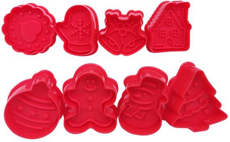 Jõuluküpsiste templid, komplekt 8 tk (5 × 5 cm), plast