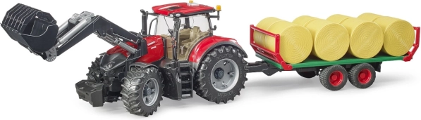 Traktor Bruder Case IH Optum 300 CVX esilaaduriga ja palliveokäruga