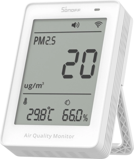 Sonoff AirGuard Wi‑Fi LCD õhukvaliteedi monitor PM2.5/PM10