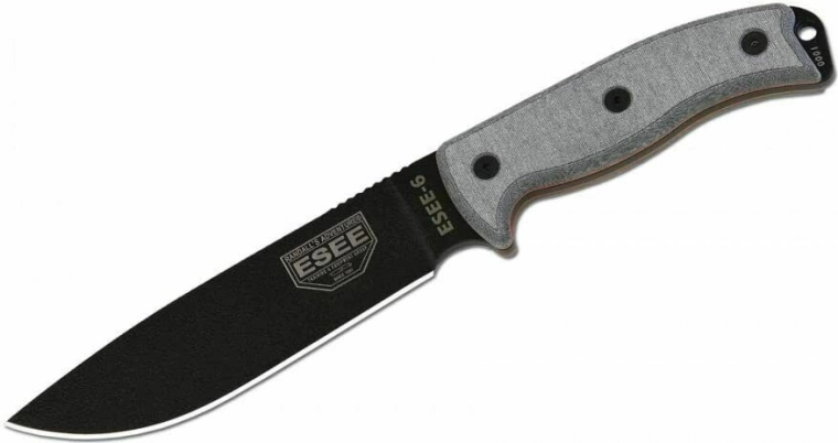Universaalne nuga ESEE 6P sileda teraga, must/hall, Micarta, vutlar