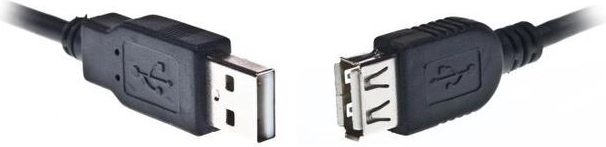 USB 2.0 pikenduskaabel AM–AF 3 m, must
