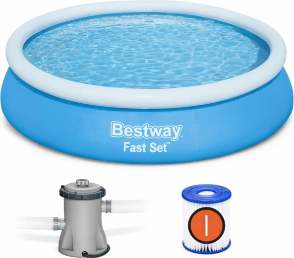 Isepaigaldatav bassein Bestway Fast Set 366 × 76 cm koos filterpumbaga