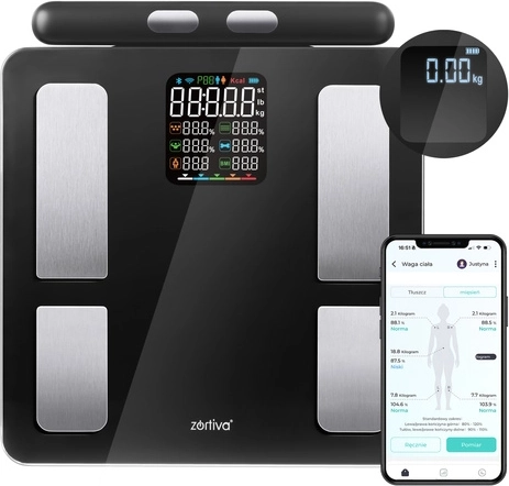 Analüütiline isiklik kaal ZORTIVA Smart Premium Bluetoothi ja Wi‑Figa