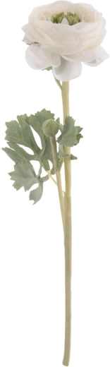 Kunstlill tulikas (ranunculus) valge 37 cm