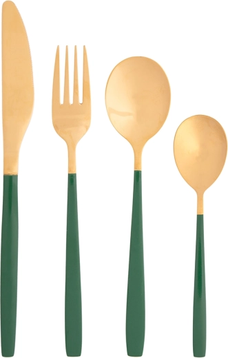 Söögiriistade komplekt NOBLE GOLD GREEN 24 tk kinkekarbis